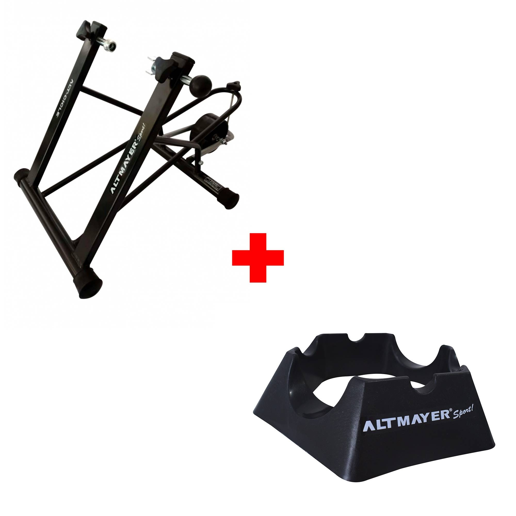 Combo Rolo De Treino Com Regulagem Alt Cicle  Base Niveladora