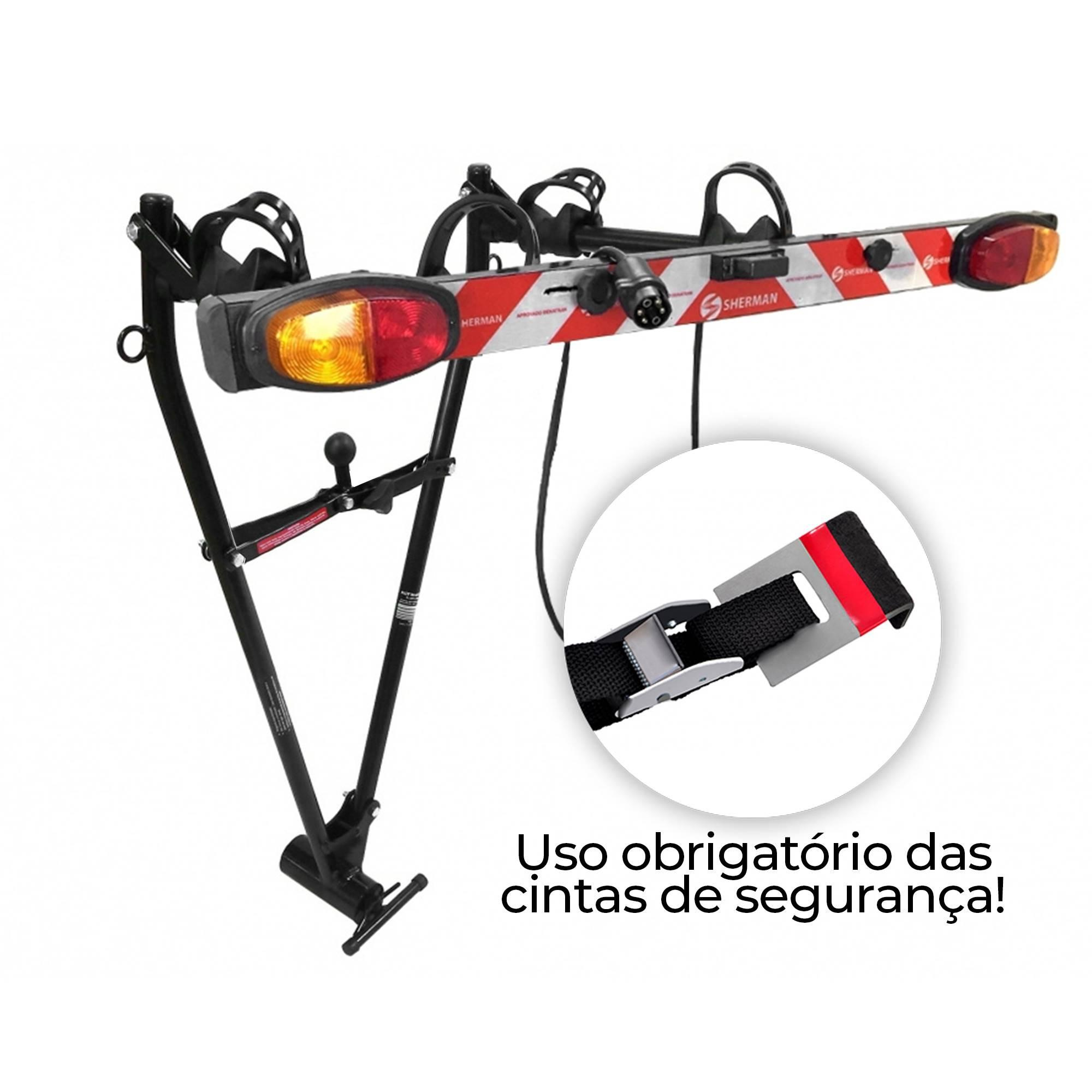 Kit Transbike Para Bola De Reboque V De Rosca P/2 Bicicletas Com Sinalizador