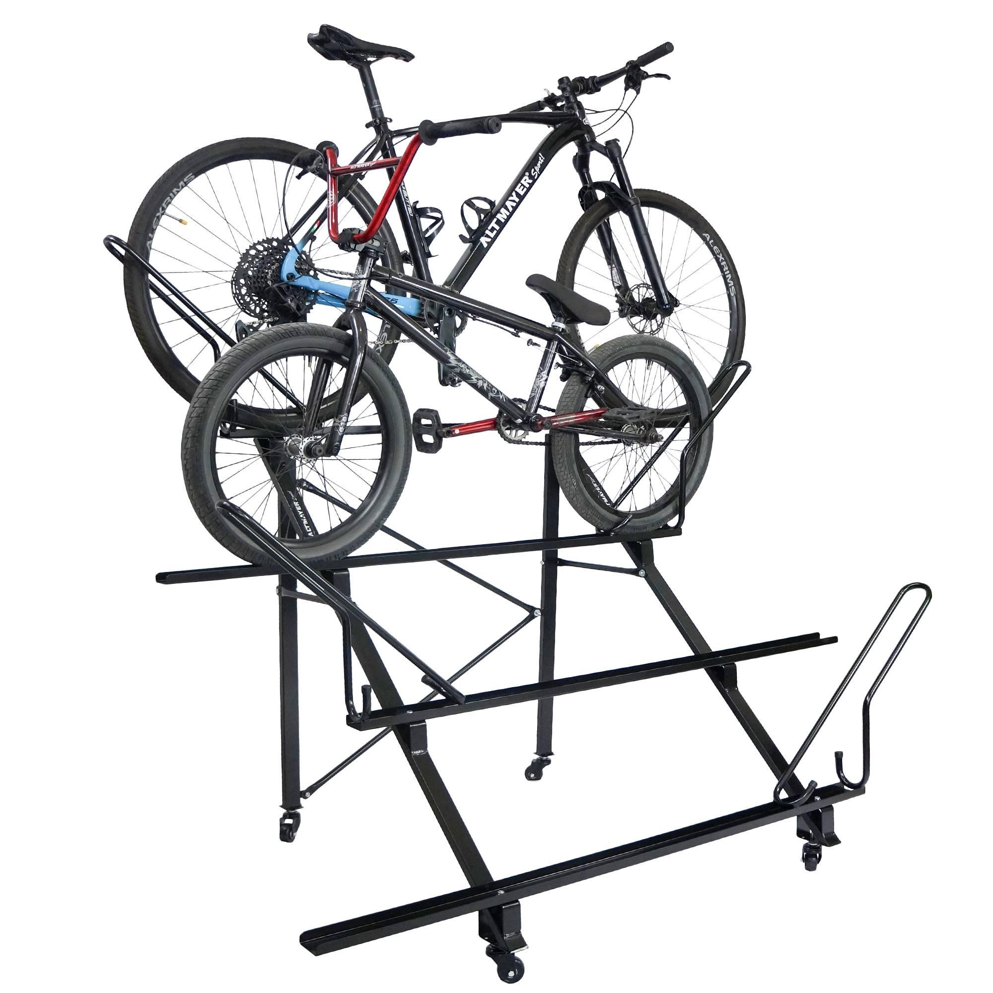 Expositor De Bicicletas Móvel 4 Vagas Em Degrau